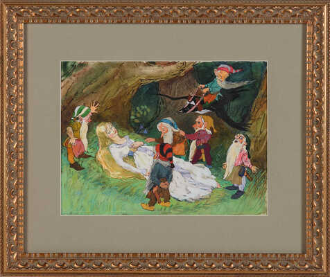 Беньяминсон Эрик Евгеньевич. Эскиз иллюстрации к сказке «Белоснежка и семь гномов»